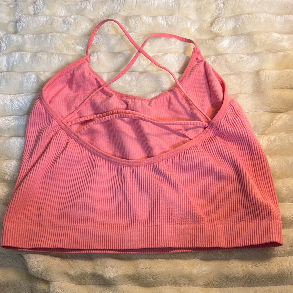 Colsie Pink Ribbed Tank Top - Picture 2 of 3